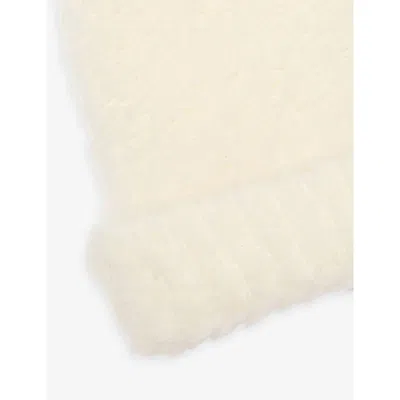 Moncler Girl's Wool Fleece Infant Beanie With Teddy Bear Ears In Yellow