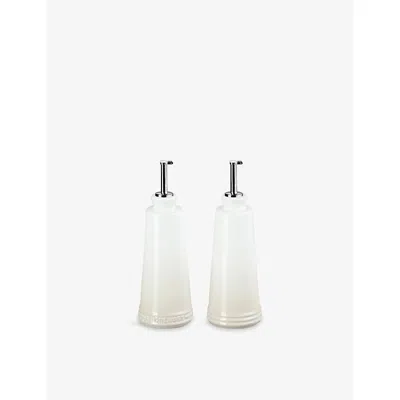 Le Creuset Meringue Signature Stoneware Oil And Vinegar Set