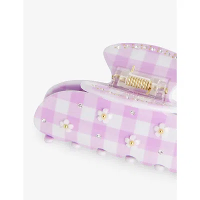 Emi Jay Womens Daisy Pink Picnic Sweetheart Crystal-embellished Cellulose Acetate Hair Clip