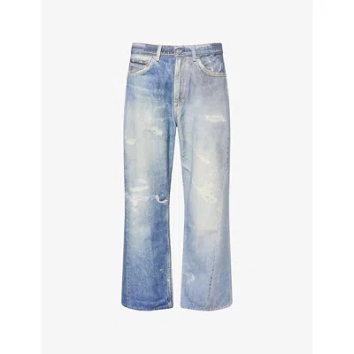 Our Legacy Mens Digital Denim Third Cut Wide-leg Denim Jeans