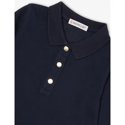 Moncler Robe Polo En Piqué De Coton In Black