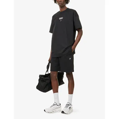 Gymshark Mens Gs Black Rest Day Essential Relaxed-fit Cotton-jersey Shorts Xl In Black