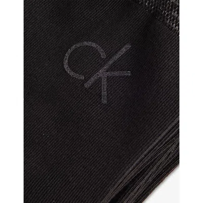 Calvin Klein Womens Black Branded Pack Of Two Woven Socks Eur 35-38/2-5 Uk