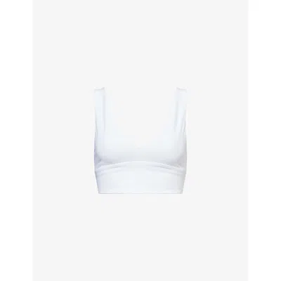 Adanola Womens White Ultimate Triangle V-neck Stretch-jersey Bra