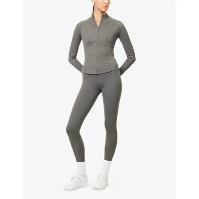 We Are Tala Omens Dark Olive Dayflex Zip-through Stretch-woven Jacket Xs