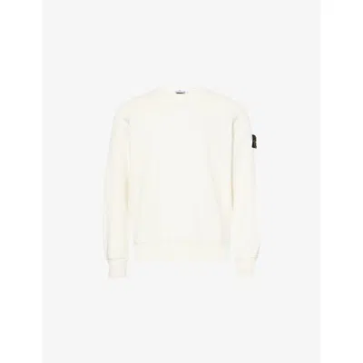 Stone Island Turtleneck Ribbed Wool Sweater In White