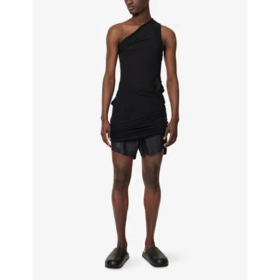 Rick Owens Mens Black Hollywood Banana Wrap-around Cotton Top In Black