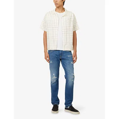 Replay Mens Medium Blue Anbass Slim-leg Denim Jeans In Blue