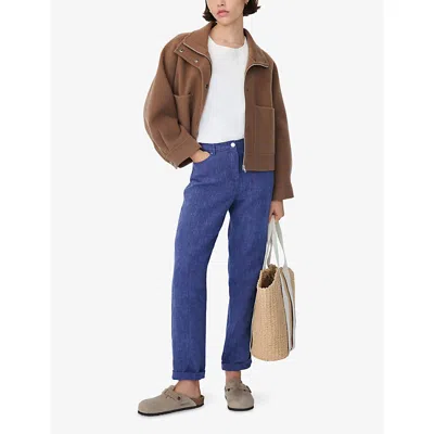 The White Company S Indigo Brompton Tapered-leg Mid-rise Linen Trousers