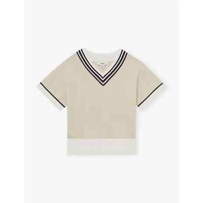 Reiss Kids Ida Sr V-neck Sweater In Neutral