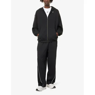 Gymshark Mens Gs Black Rest Day Essentials Zipped Cotton-jersey Hoody In Black