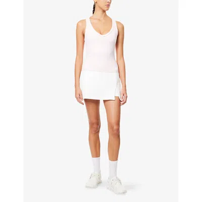 We Are Tala Omens Pale Pink Dayflex Built-in Support V-neck Racer Stretch-woven Vest Top