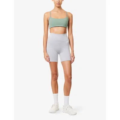 Adanola Womens Light Grey Melange Brushed Crop Stretch-jersey Shorts Xl