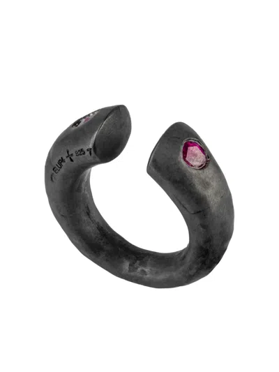 Parts Of Four Sterling-silver Little Druid Ruby Ring In Black