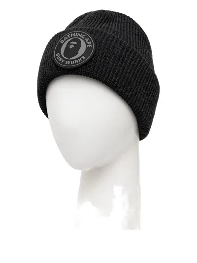 A Bathing Ape Logo-patch Beanie Hat