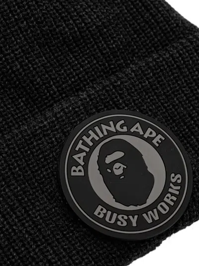 A Bathing Ape Logo-patch Beanie Hat