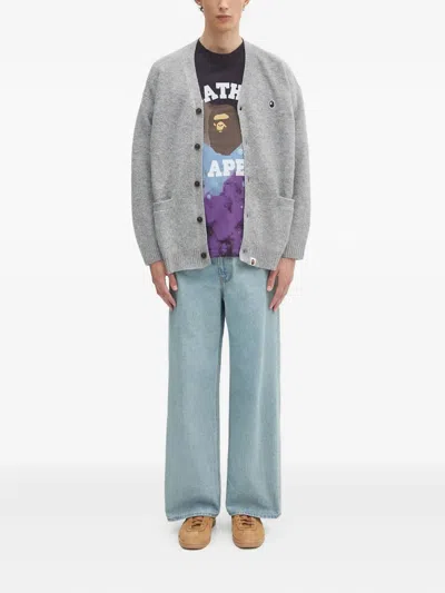 A Bathing Ape Button-up Cardigan In Gray