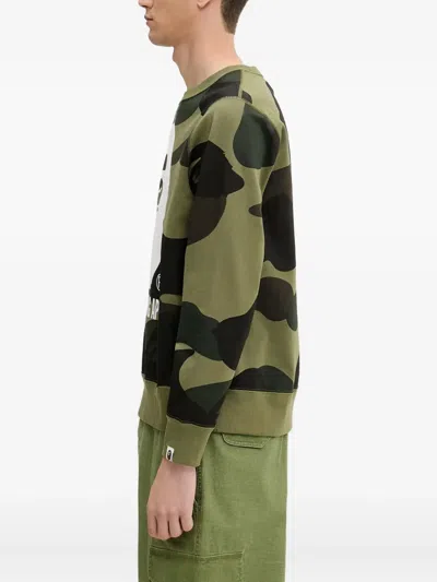 A Bathing Ape Camouflage-print Sweatshirt In Green