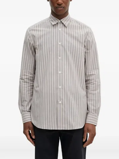 Paul Smith Striped Long-sleeves Shirt In Gray