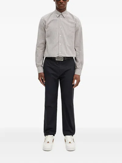 Paul Smith Striped Long-sleeves Shirt In Gray