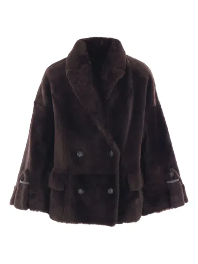 Brunello Cucinelli Double-breasted Reversible Fur Jacket With Front Pockets