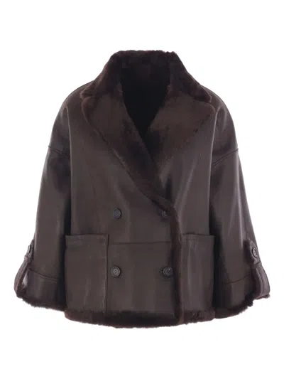 Brunello Cucinelli Double-breasted Reversible Fur Jacket With Front Pockets