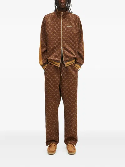 A Bathing Ape Logo-print Side-stripe Trousers In Brown