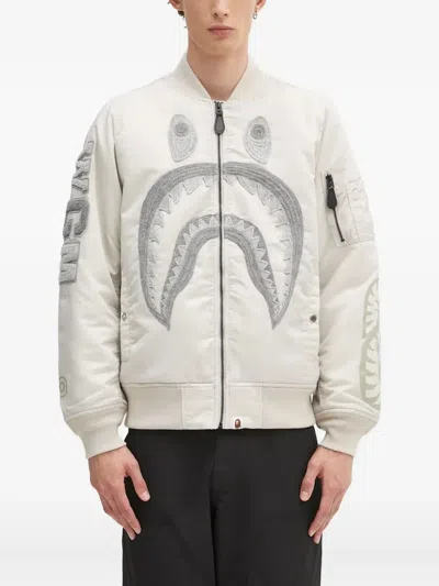 A Bathing Ape Shark-embroidered Bomber Jacket