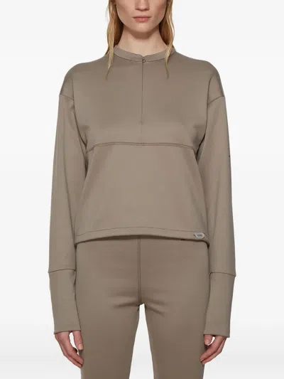 Artica Arbox Half-zip Long-sleeve T-shirt In Brown