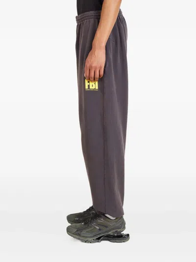 Balenciaga Fbi-logo Track Pants In Black