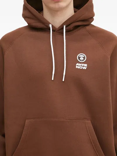 Aape By A Bathing Ape Logo-patched Hoodie In Brown