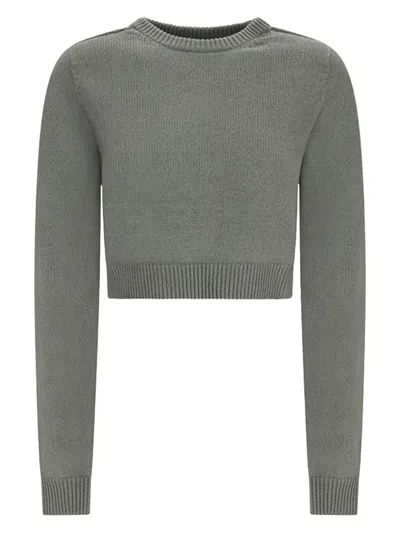Canessa Magic Stone Long-sleeve Cropped Sweater In Gray