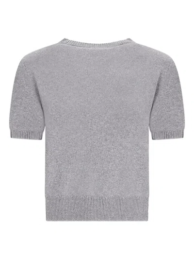 Canessa Round Neck Short-sleeve Top In Gray