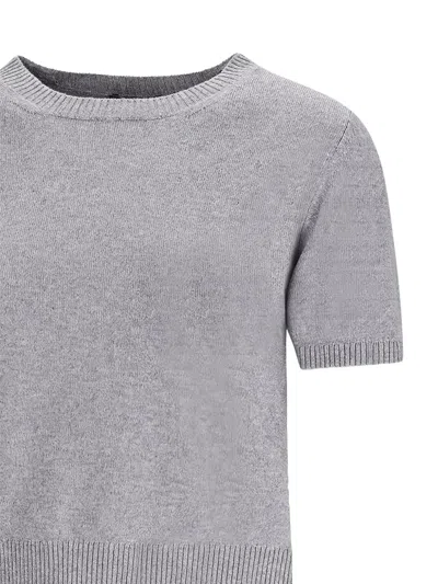 Canessa Round Neck Short-sleeve Top In Gray