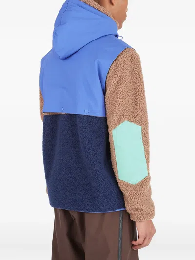 Fila Hooded Fleece Panelled Hoodie In Blue