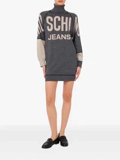 Moschino Midikleid Mit Rollkragen In Gray