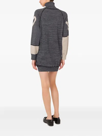 Moschino Midikleid Mit Rollkragen In Gray