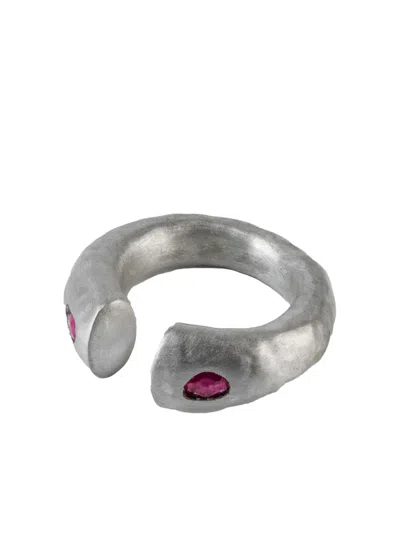 Parts Of Four Sterling Silver Little Druid Ruby Ring In Metallic