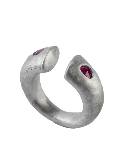 Parts Of Four Sterling Silver Little Druid Ruby Ring In Metallic