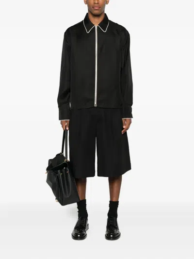 Jil Sander Zip-front Shirt In Black
