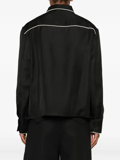 Jil Sander Zip-front Shirt In Black