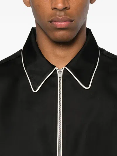Jil Sander Zip-front Shirt In Black