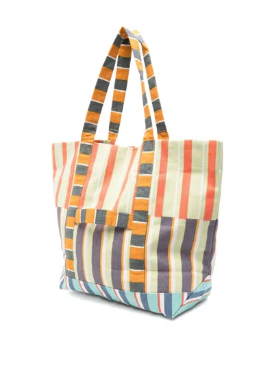 Epice Striped Panel Tote Bag