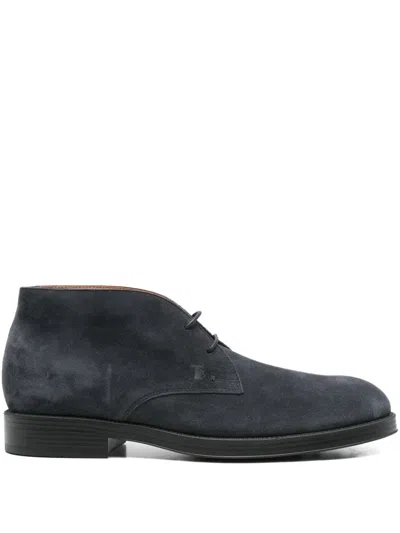 Tod's Chukka Suede Lace-up Boots In Blue