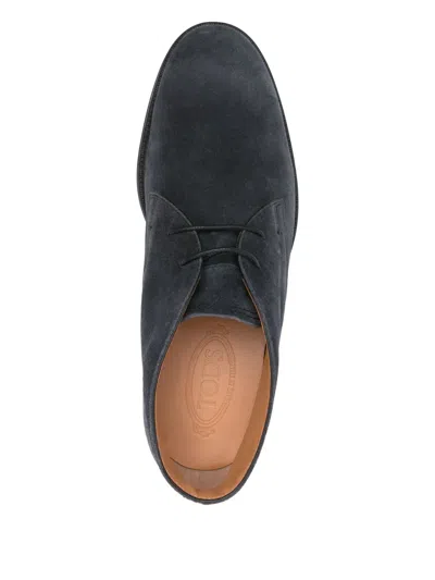 Tod's Chukka Suede Lace-up Boots In Blue