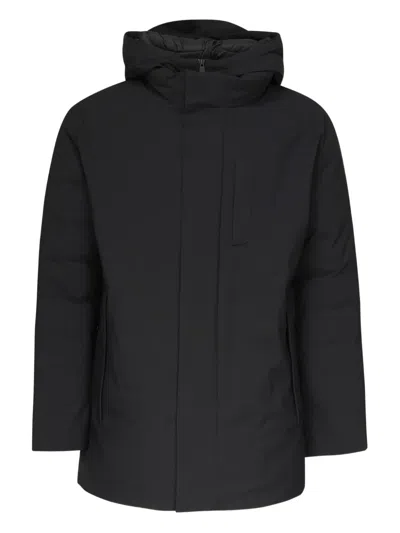 Save The Duck Hooded Zip-fastening Coat In Black