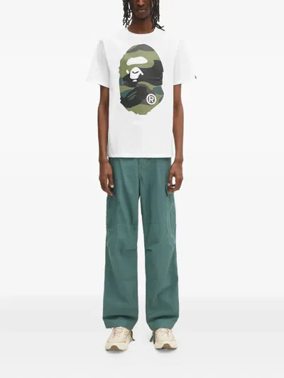 A Bathing Ape Ape Head Camouflage-print T-shirt In White