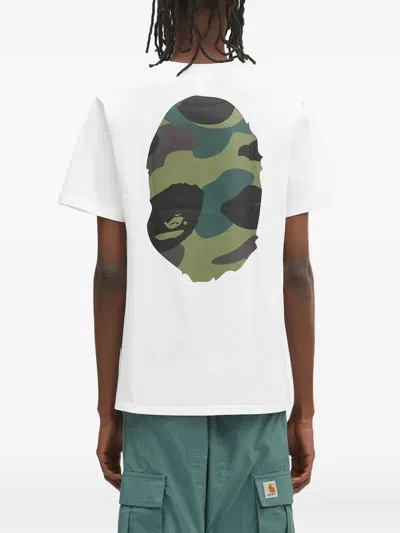 A Bathing Ape Ape Head Camouflage-print T-shirt In White