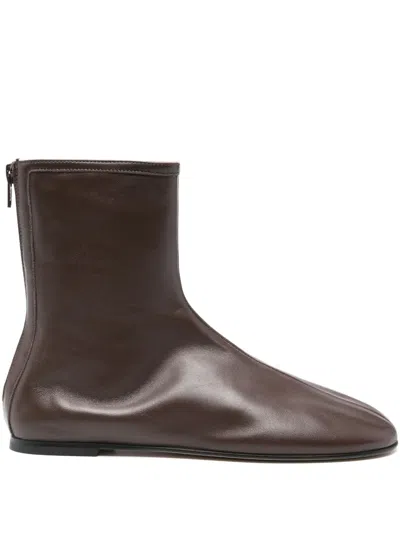 Dear Frances Balla Leather Zipped Ankle Boots