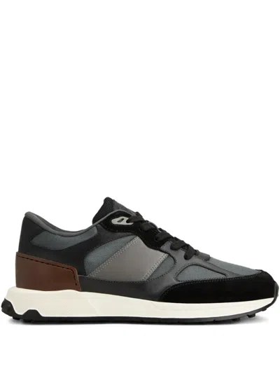 Tod's Grey Leather And Technical Fabric Sneakers In Multi